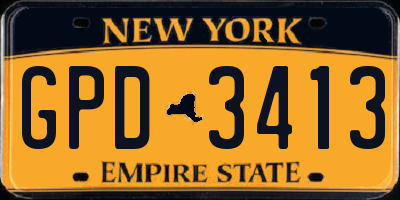 NY license plate GPD3413
