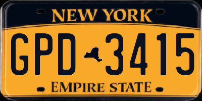 NY license plate GPD3415
