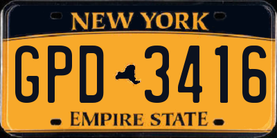 NY license plate GPD3416