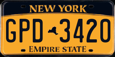 NY license plate GPD3420