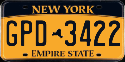 NY license plate GPD3422