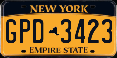 NY license plate GPD3423