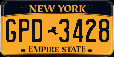 NY license plate GPD3428