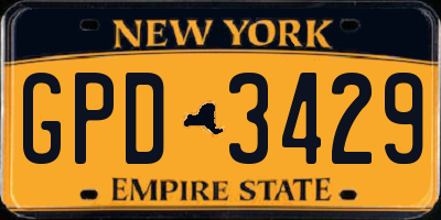 NY license plate GPD3429