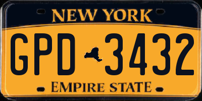 NY license plate GPD3432