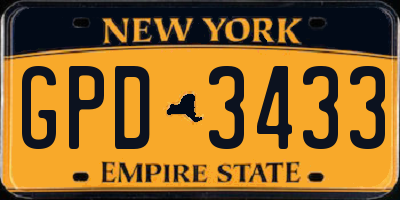 NY license plate GPD3433