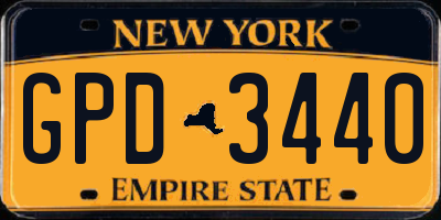 NY license plate GPD3440