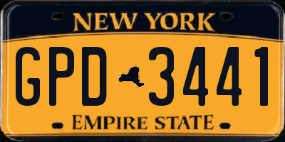 NY license plate GPD3441