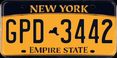 NY license plate GPD3442
