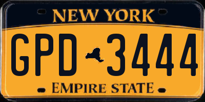 NY license plate GPD3444