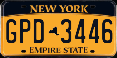 NY license plate GPD3446