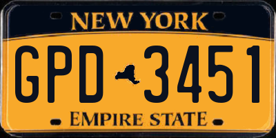 NY license plate GPD3451