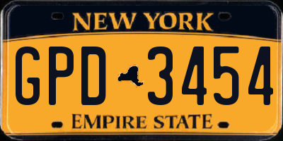 NY license plate GPD3454
