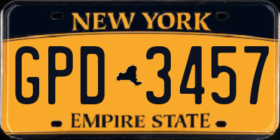NY license plate GPD3457