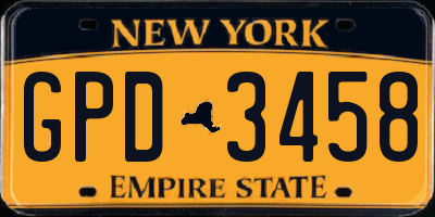 NY license plate GPD3458