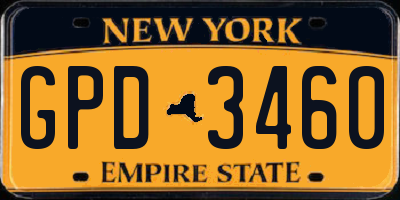 NY license plate GPD3460