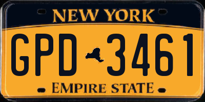 NY license plate GPD3461