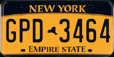 NY license plate GPD3464