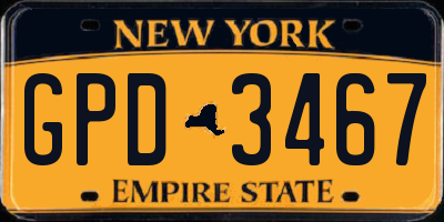 NY license plate GPD3467