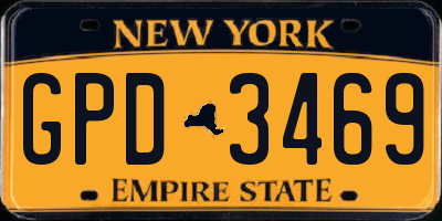 NY license plate GPD3469