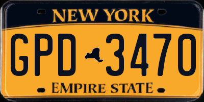 NY license plate GPD3470