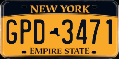 NY license plate GPD3471
