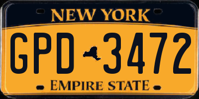 NY license plate GPD3472