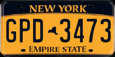 NY license plate GPD3473