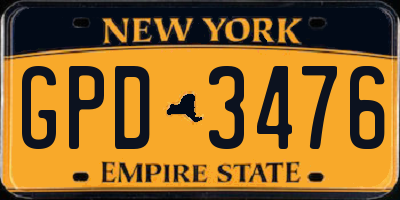 NY license plate GPD3476
