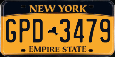 NY license plate GPD3479
