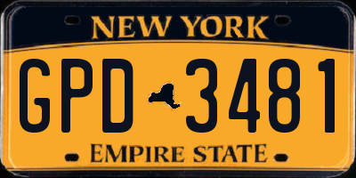 NY license plate GPD3481