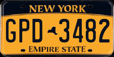 NY license plate GPD3482
