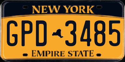 NY license plate GPD3485