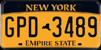 NY license plate GPD3489