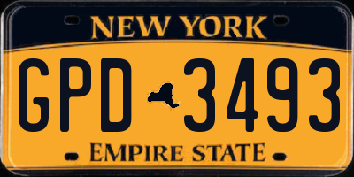 NY license plate GPD3493