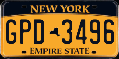 NY license plate GPD3496