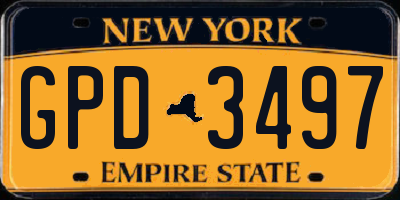 NY license plate GPD3497