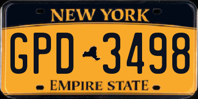 NY license plate GPD3498