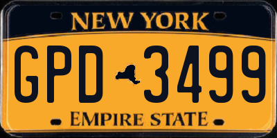 NY license plate GPD3499