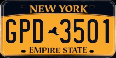 NY license plate GPD3501