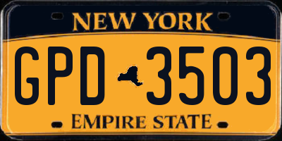 NY license plate GPD3503