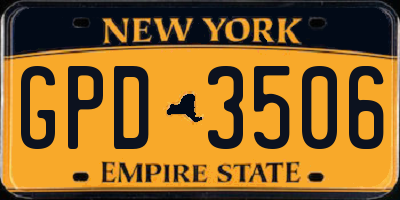 NY license plate GPD3506