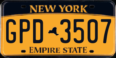 NY license plate GPD3507