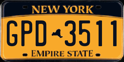 NY license plate GPD3511