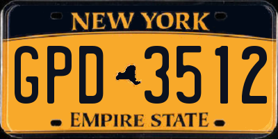 NY license plate GPD3512