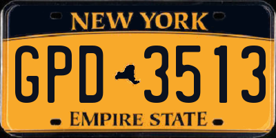 NY license plate GPD3513