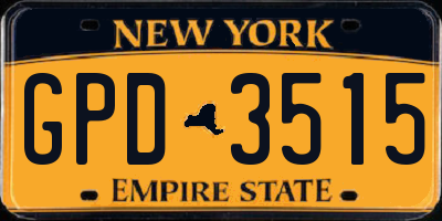 NY license plate GPD3515