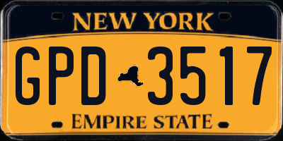 NY license plate GPD3517