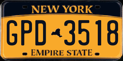 NY license plate GPD3518