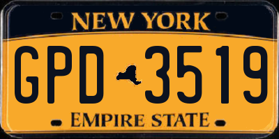 NY license plate GPD3519